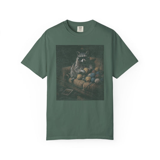 Funny Raccoon Yarn Hoarder Shirt, Trash Panda Sunglasses Tee, Sarcastic Crochet Gift, Comfort Colors Shirt | Shepherds Cottage