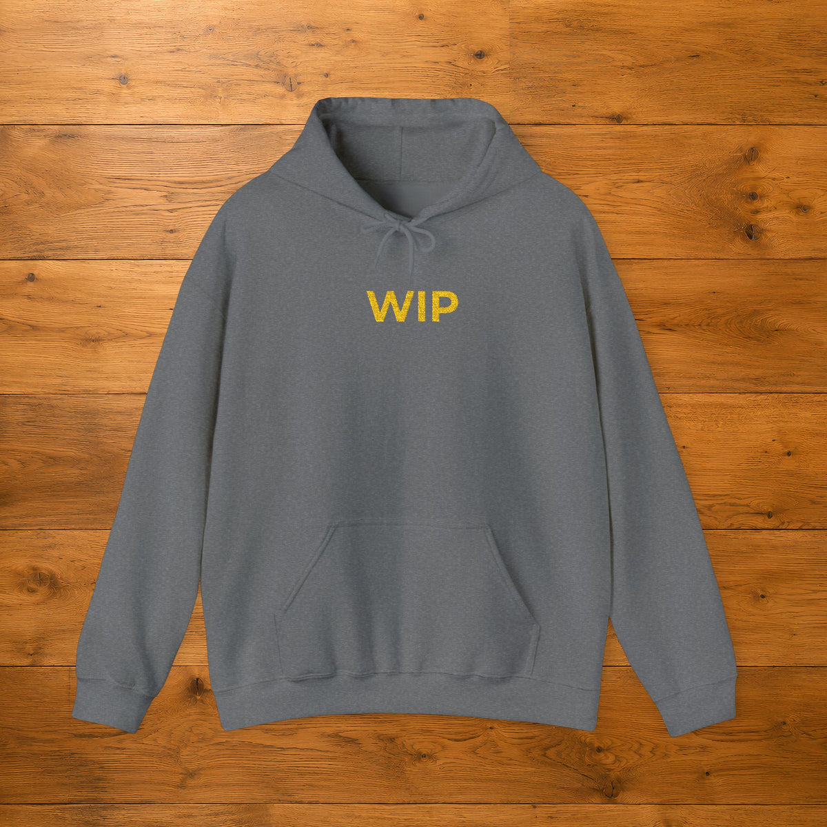 WIP Embroidered Hoodie — Cozy Gift for Makers & Crafters