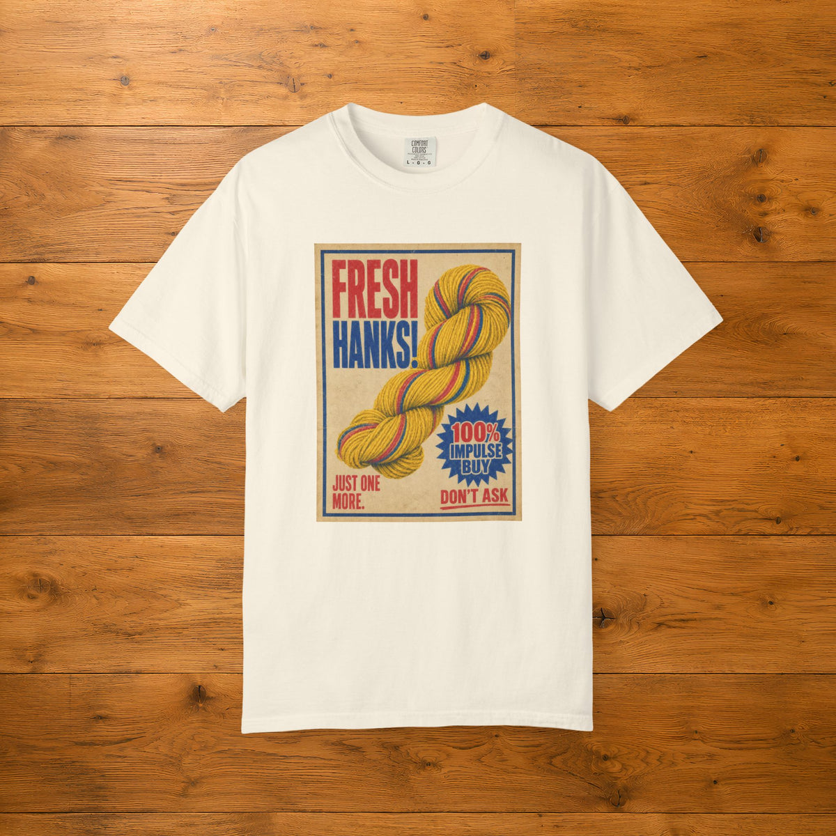 Fresh Hanks Vintage Poster Tee — Funny Retro Gift for Yarn Lovers