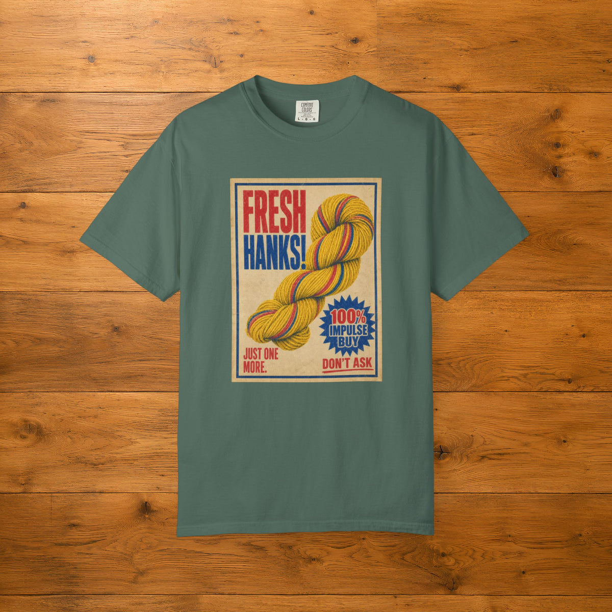Fresh Hanks Vintage Poster Tee — Funny Retro Gift for Yarn Lovers