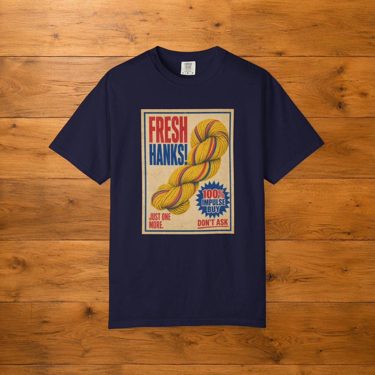 Fresh Hanks Vintage Poster Tee — Funny Retro Gift for Yarn Lovers
