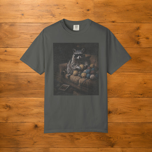 Funny Raccoon Yarn Hoarder Shirt, Trash Panda Sunglasses Tee, Sarcastic Crochet Gift, Comfort Colors Shirt | Shepherds Cottage
