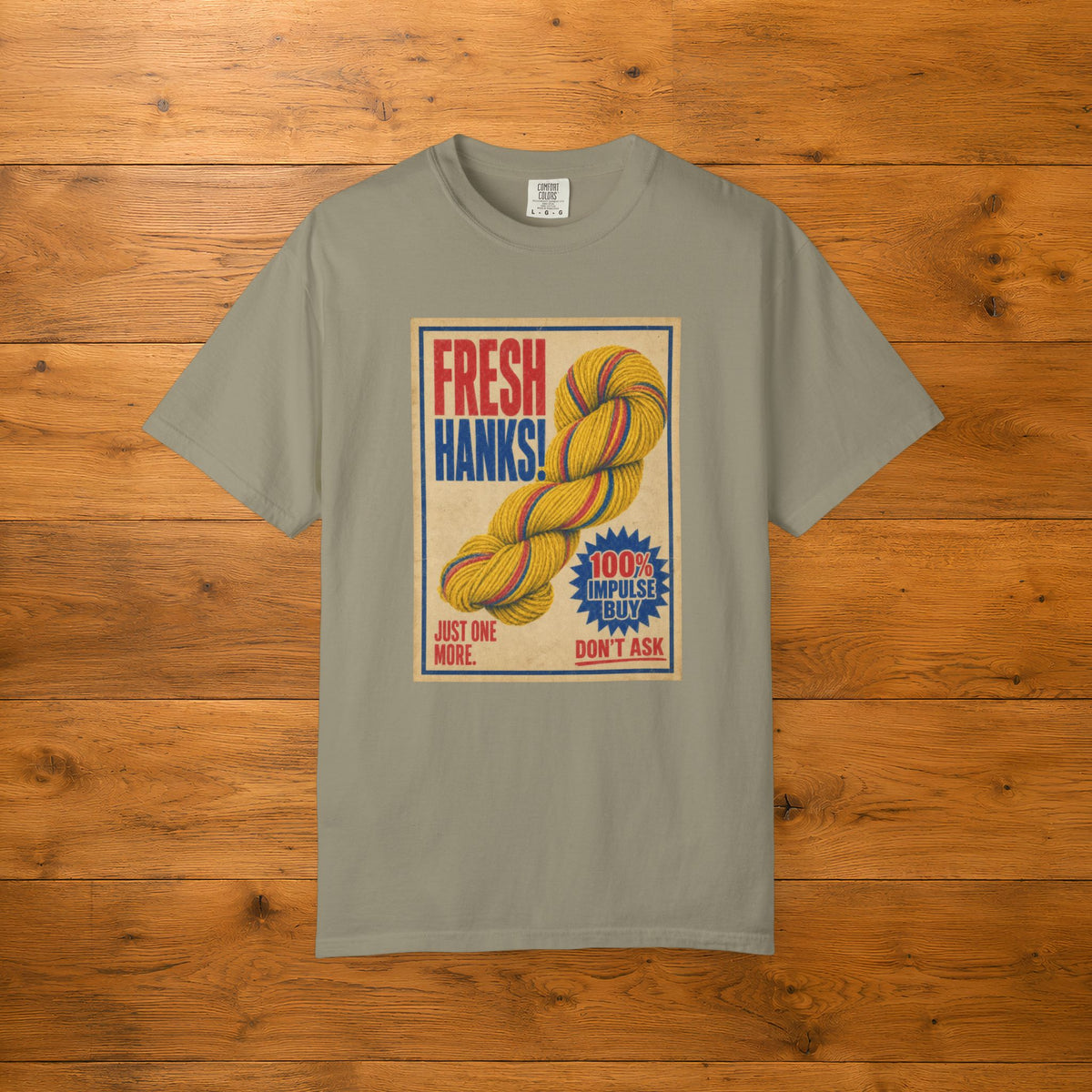 Fresh Hanks Vintage Poster Tee — Funny Retro Gift for Yarn Lovers