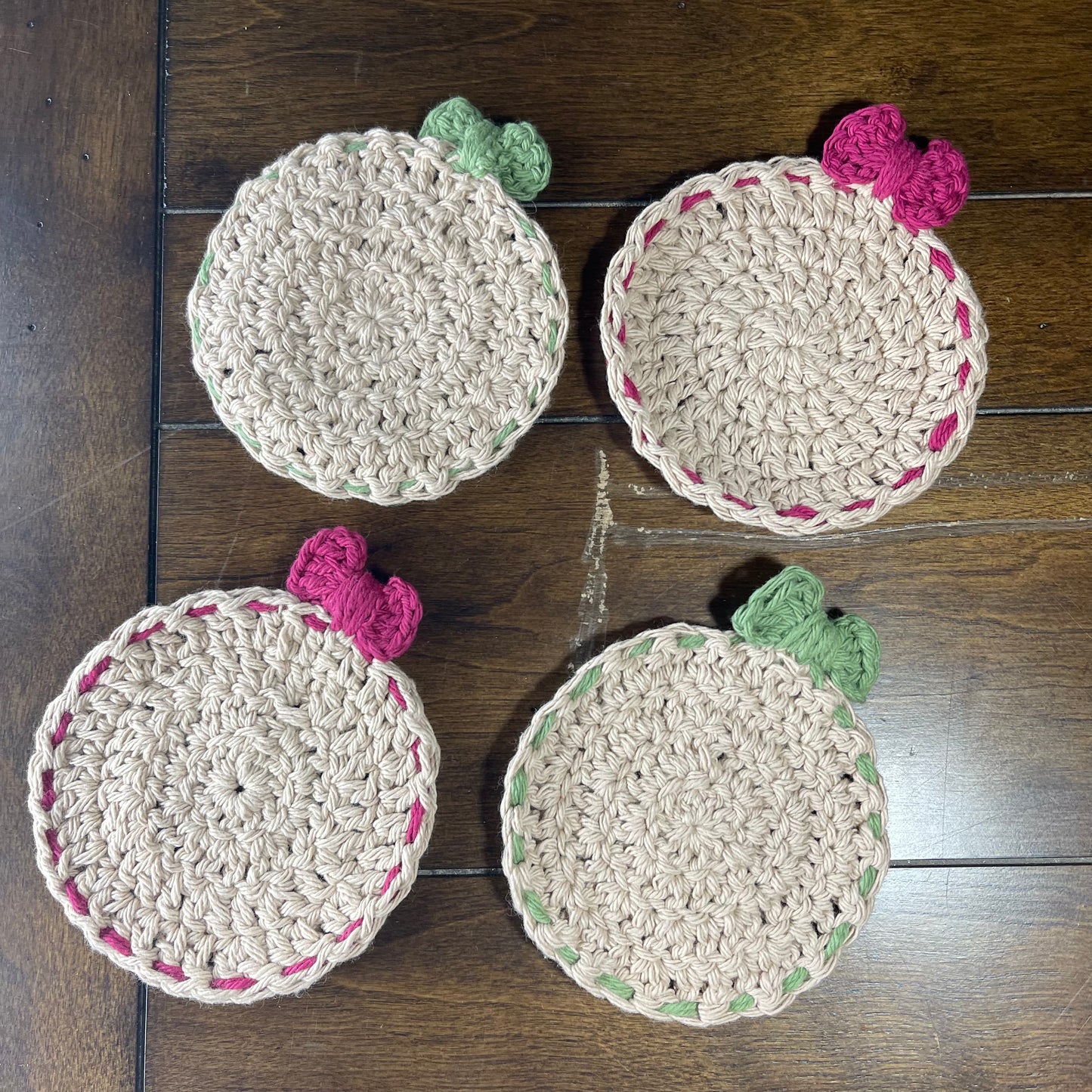 Crocheted Christmas Coasters - Pack of 4